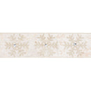 4" Wired Velvet | Glitter Snowflake with Jewel on Champagne | 10 Yard Roll