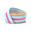 1 1/2" Wired Velvet Ribbon w/ Trim | Blue w/ Pink Trim | 10 Yard Roll
