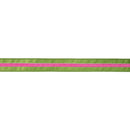 1 1/2" Wired Velvet Ribbon w/ Trim | Green w/ Pink Trim | 10 Yard Roll