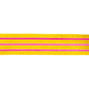 4" Wired Velvet Ribbon w/ Trim | Yellow w/ Pink Trim | 10 Yard Roll