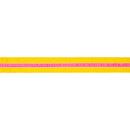 1 1/2" Wired Velvet Ribbon w/ Trim | Yellow w/ Pink Trim | 10 Yard Roll