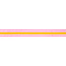 1 1/2" Wired Velvet Ribbon w/ Trim | Pink w/ Yellow Trim | 10 Yard Roll