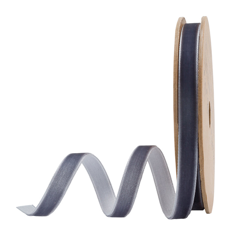 3/8" Velvet Ribbon | Smoke | 10 Yard Roll