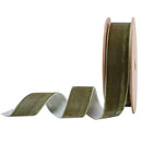1" Velvet Ribbon | Olive| 10 Yard Roll