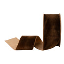 2 1/2" Unwired Velvet Ribbon | Brown | 10 Yard Roll