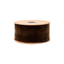 2 1/2" Unwired Velvet Ribbon | Brown | 10 Yard Roll