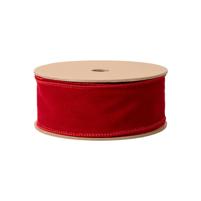 1 1/2" Wired Velvet Ribbon | Magenta | 10 Yard Roll