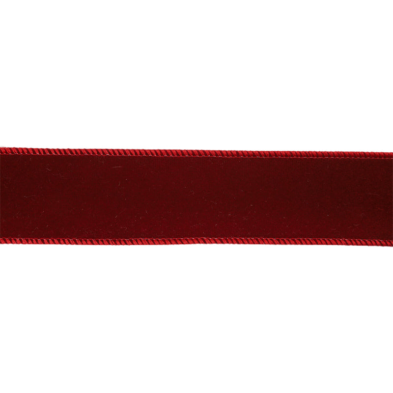 1 1/2" Wired Velvet Ribbon | Bordeaux | 10 Yard Roll