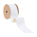 2 1/2" Wired Velvet | White Fuzzy Velvet with Gold Backing | 10 Yard Spool