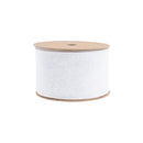 2 1/2" Wired Velvet | White Fuzzy Velvet with Gold Backing | 10 Yard Spool