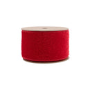 2 1/2" Wired Velvet | Red Fuzzy Velvet with Gold Backing | 10 Yard Spool
