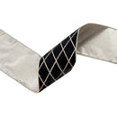 4" Wired Velvet Ribbon | Black with Glittered Diamond | 10 Yard Roll