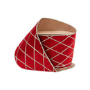 4" Wired Velvet Ribbon | Red with Glittered Diamond | 10 Yard Roll