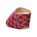 4" Wired Velvet Ribbon | Burgandy with Glittered Diamond | 10 Yard Roll