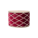 4" Wired Velvet Ribbon | Burgandy with Glittered Diamond | 10 Yard Roll