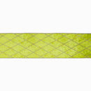 4" Wired Velvet Ribbon | Lime with Glittered Diamond | 10 Yard Roll