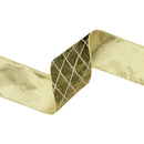 4" Wired Velvet Ribbon | Moss with Glittered Diamond | 10 Yard Roll