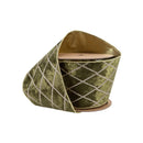 4" Wired Velvet Ribbon | Moss with Glittered Diamond | 10 Yard Roll