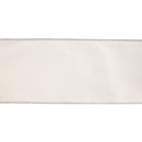 4" Reversible Classic Velvet Wired Ribbon | White/Silver | 10 Yard Roll