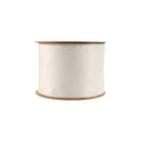 4" Reversible Classic Velvet Wired Ribbon | White/Silver | 10 Yard Roll