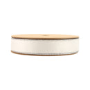 1" Reversible Classic Velvet Wired Ribbon | White/Silver | 10 Yard Roll