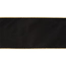 4" Reversible Classic Velvet Wired Ribbon | Black/Gold | 10 Yard Roll