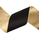 4" Reversible Classic Velvet Wired Ribbon | Black/Gold | 10 Yard Roll