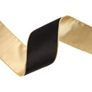 2 1/2" Reversible Classic Velvet Wired Ribbon | Black/Gold | 10 Yard Roll