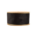 2 1/2" Reversible Classic Velvet Wired Ribbon | Black/Gold | 10 Yard Roll