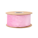 2 1/2" Reversible Classic Velvet Wired Ribbon | Pink/Pink | 10 Yard Roll