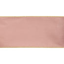 4" Reversible Classic Velvet Wired Ribbon | Pink/Gold | 10 Yard Roll