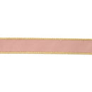 1" Reversible Classic Velvet Wired Ribbon | Pink/Gold | 10 Yard Roll
