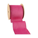 4" Reversible Classic Velvet Wired Ribbon | Hot Pink/Shimmer Pink | 10 Yard Roll