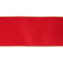 4" Reversible Classic Velvet Wired Ribbon | Christmas Red/Gold | 10 Yard Roll