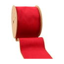 4" Reversible Classic Velvet Wired Ribbon | Christmas Red/Gold | 10 Yard Roll