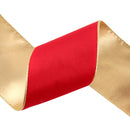 4" Reversible Classic Velvet Wired Ribbon | Christmas Red/Gold | 10 Yard Roll