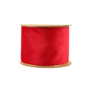 4" Reversible Classic Velvet Wired Ribbon | Christmas Red/Gold | 10 Yard Roll