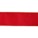 2 1/2" Reversible Classic Velvet Wired Ribbon | Christmas Red/Gold | 10 Yard Roll