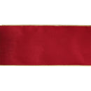 4" Reversible Classic Velvet Wired Ribbon | Burgundy/Gold | 10 Yard Roll