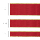 4" Reversible Classic Velvet Wired Ribbon | Burgundy/Gold | 10 Yard Roll