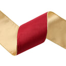 4" Reversible Classic Velvet Wired Ribbon | Burgundy/Gold | 10 Yard Roll