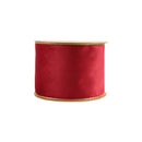 4" Reversible Classic Velvet Wired Ribbon | Burgundy/Gold | 10 Yard Roll