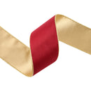 2 1/2" Reversible Classic Velvet Wired Ribbon | Burgundy/Gold | 10 Yard Roll