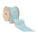 4" Reversible Classic Velvet Wired Ribbon | Aqua/Gold | 10 Yard Roll