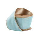 2 1/2" Reversible Classic Velvet Wired Ribbon | Aqua/Gold | 10 Yard Roll