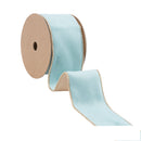 2 1/2" Reversible Classic Velvet Wired Ribbon | Aqua/Gold | 10 Yard Roll