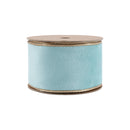 2 1/2" Reversible Classic Velvet Wired Ribbon | Aqua/Gold | 10 Yard Roll