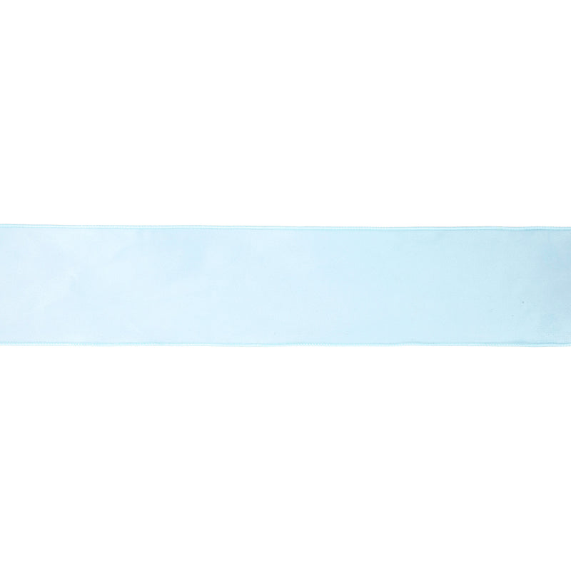 4" Reversible Classic Velvet Wired Ribbon | Baby Blue/Baby Blue | 10 Yard Roll