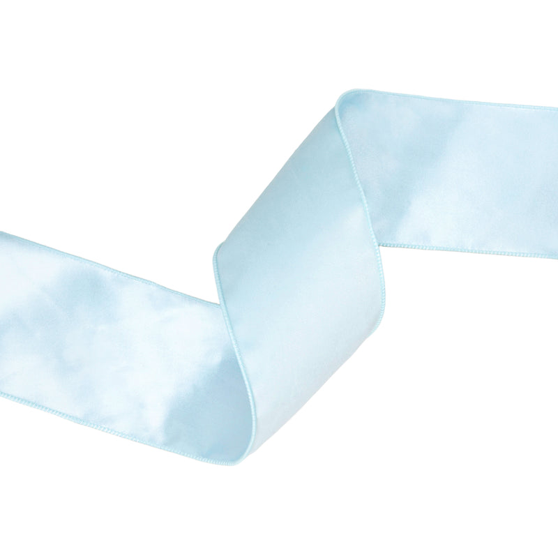 4" Reversible Classic Velvet Wired Ribbon | Baby Blue/Baby Blue | 10 Yard Roll