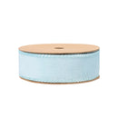1" Reversible Classic Velvet Wired Ribbon | Baby Blue/Baby Blue | 10 Yard Roll